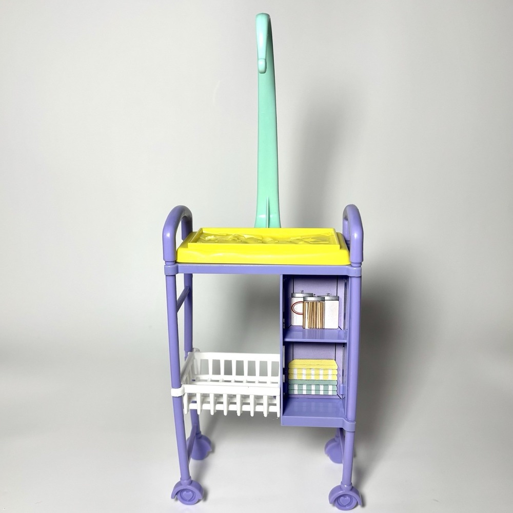Barbie Baby Nursery Changing Table Station Doctors Cart Purple Yellow 2016